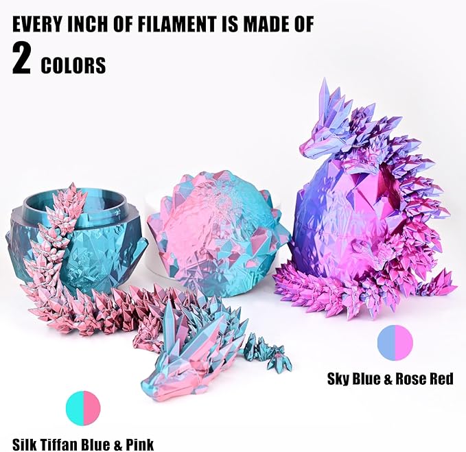 OVV3D 3D Printer Filament, PLA Filament 1.75mm Bundle, Dual Color Filament, Coextrusion 3D Filament, Silk PLA, 3D Printing Filament +/-0.02mm, 200g X 4 Spool - Image 3