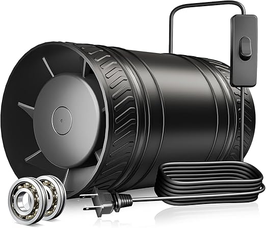 4 Inch Inline Fan with Switch, Upgraded Inline Duct Fans High-Efficiency Exhaust Duct Fan, Low Noise HVAC Ventilation in Basement Bathroom Workshop Attic Grow Tent FP122A by ONVEAN
