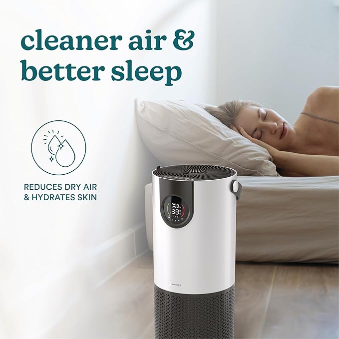Homedics 2-in-1 Cool Mist Humidifier & Air Purifier – Humidifies & Purifies Air, Digital Air Quality Sensor, Auto Mode, Stylish Tower Design, Ideal for Medium-Large Rooms - Image 4