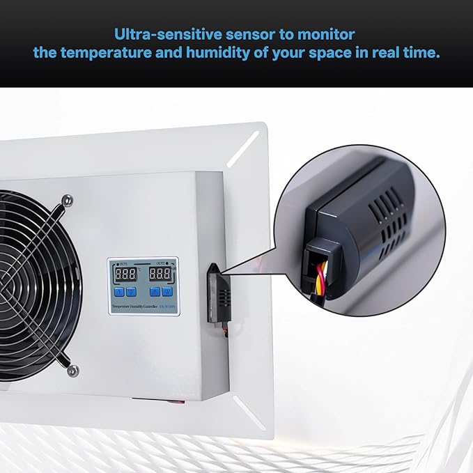 720 CFM Crawlspace Vent Fan, With Thermostat,Humidistat, Crawlspace Fans, For Moisture Reduction, Radon Mitigation, Freeze Protection, Ideal for Basement, Attic, Crawl Space Fan Vent(Air Out) - Image 5
