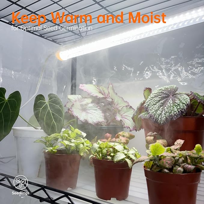 Bstrip Indoor Greenhouse with Grow Light, Mini Green House with 4 Pack T8 Full Spectrum Plant Lights with Timer, Indoor Greenhouse Cabinet for Indoor Plant, Seed Starting, Seed Tray, 29.5"x13.8"x59" - Image 4