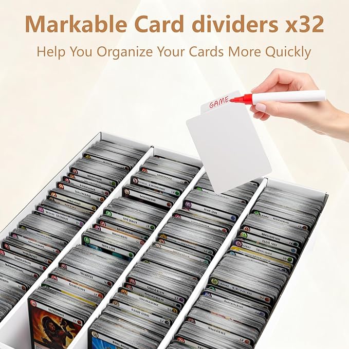 RLAVBL 2-Pack 3200 Count Trading Card Storage Box, 4 Row Cardboard Card Boxes with Dividers for Sports, MTG, TCG, Toploader - Image 3