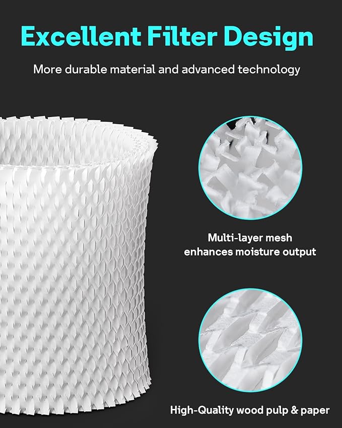Leemone 2-Pack Bedside Humidifier Filter Replacement Compatible with Canopy Bedside & Nursery Humidifiers, Made with Wood Pulp & Paper Filter, Humidifier Wicking Filter Lasts Up to 6 Weeks - Image 4