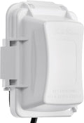Bates Choice Weatherproof Electrical Outlet Cover, 1-Gang, White Plastic Outdoor Outlet Cover, Plug-In, 120 Volts AC, Compatible with All Devices by BatesChoice
