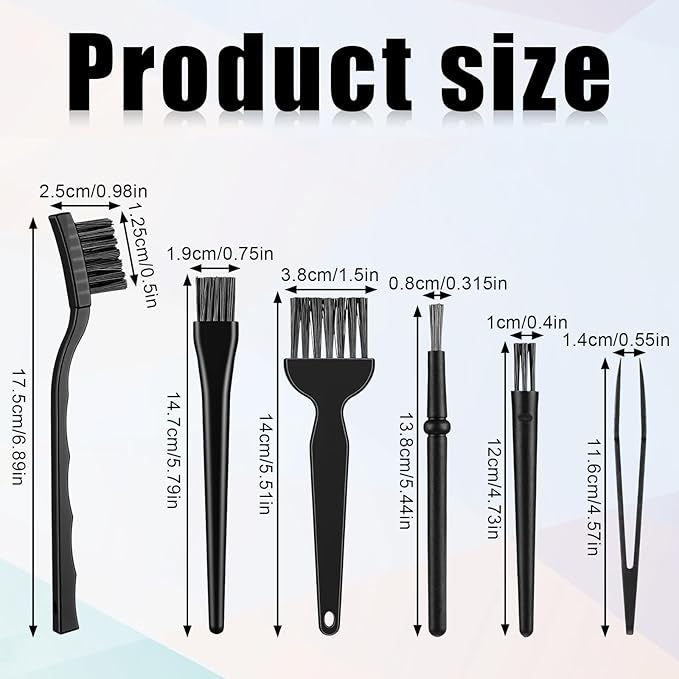 6 Pcs Small Cleaning Brushes for Tight Spaces Mini Electronics Cleaning Brush Household Parts Clean Accessories for Small Objects Humidifier Jewelry Keyboard Tool Kit - Image 2