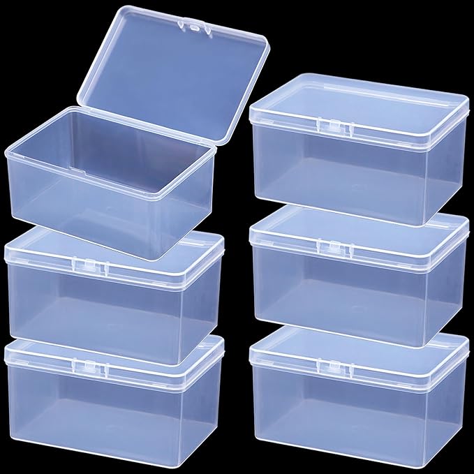6Pcs Clear Playing Deck Card Storage Box Plastic Card Boxes Playing Card Boxs High Capacity Playing Card Case 4.3 x 2.95 x 2.17 Inch Organizer Snap Closed Trading Games Collector by Unknown
