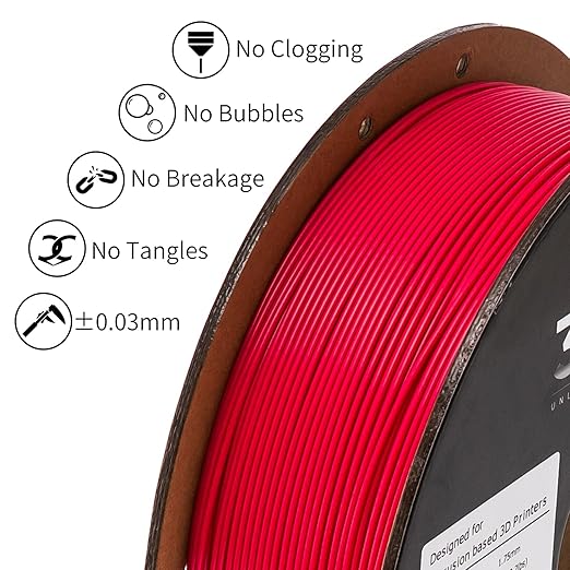 INLAND Micro Center PLA+ 3D Printing Filament 1.75mm - PLA Pro Dimensional Accuracy +/- 0.03 mm - 1kg Cardboard Spool (2.2 lbs) (1 Pack Magenta, 1.75mm) - Image 4