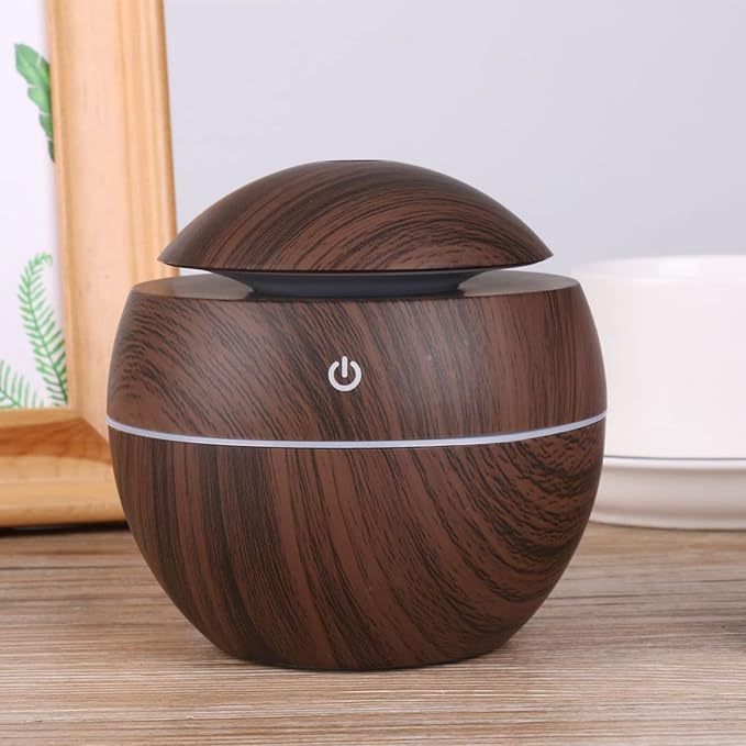 Wood Grain Humidifier, Portable Mini Humidifier Compact Portable 5V 2W USB Aroma Diffuser Quiet Essential Oil Diffuser for Bedrooms Living Rooms Office Car - Image 9