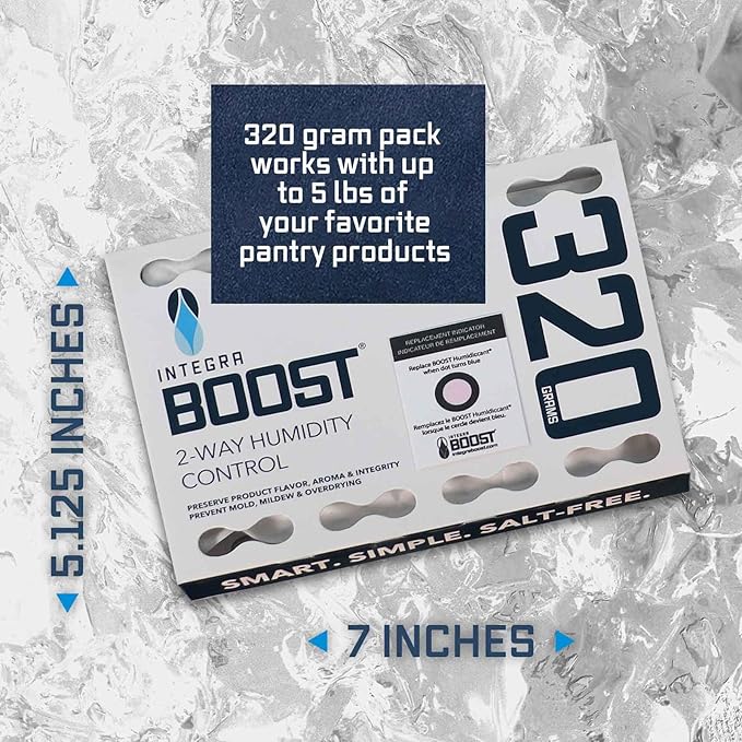 Integra Boost 69% RH, 2 Way Humidity Control Packs – 320g Size for Storing 80oz – Pack of 5 | Moisture Absorbers for Large Containers – Humidifier Packets for Herbs, Spices in Retail Display Box - Image 7