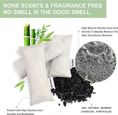 12 Pack Bamboo Charcoal Shoe Deodorizer Bags，Shoe Odor Eliminator,Charcoal Air Purifying Bags, Activated Charcoal Odor Absorber for Gym Bag, Car, Pet, Closet - Image 2