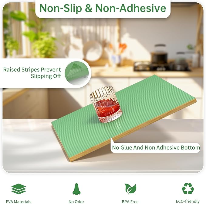 Shelf and Drawer Liner for Kitchen Cabinet, Non-Adhesive 18in x 360in Waterproof Durable Thickened EVA Material Easy-to-Cut Contact Paper Non Slip Mat for Refrigerator, Cupboard, Dresser - Image 2