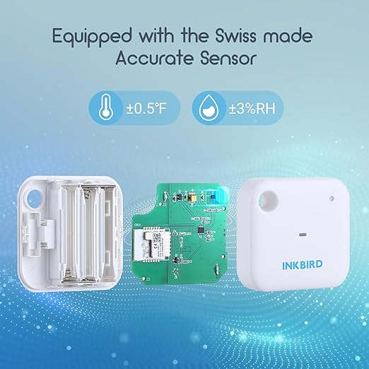 INKBIRD WiFi Thermometer Hygrometer Monitor, Smart Temperature Humidity Sensor IBS-TH3 with App Notification Alert, 1 Year Data Storage Export, Remote Monitor for Greenhouse Wine Cellar Baby Room - Image 2
