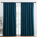 NICETOWN 2 Panels Blackout Curtains, Rod Pocket Thermal Insulated Drapess for Bedroom, Privacy Protection Easy-Care Heavy Duty Curtains for Living Room/Dining Room, W70 x L95 inches, Moroccan Blue by NICETOWN