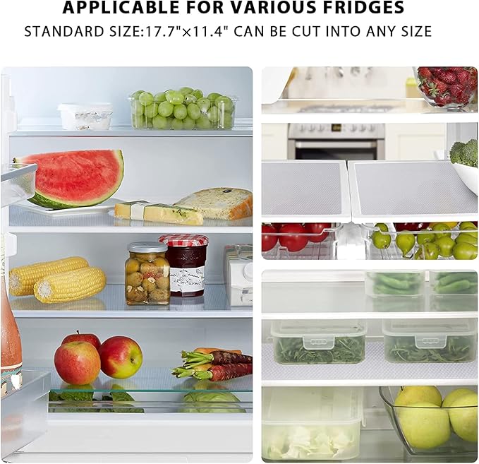 9 Pack Washable Waterproof Fridge Liners and Drawer Mats, Refrigerator Shelving Pads in White - Image 5