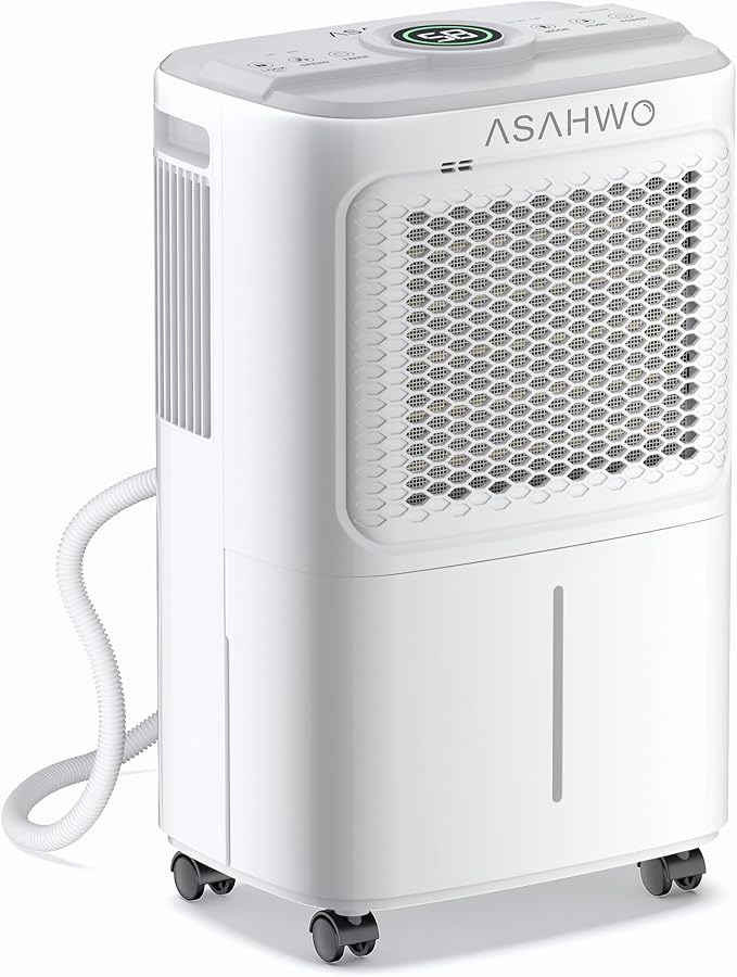 2500 Sq.Ft Dehumidifier for Basement Home, ASAHWo 34 Pints Dehumidifier with Drain Hose, Quiet Portable Dehumidifiers for Bathroom Large Room, Bedroom, Auto Defrost,Smart Humidity Control,24H Timer by Unknown