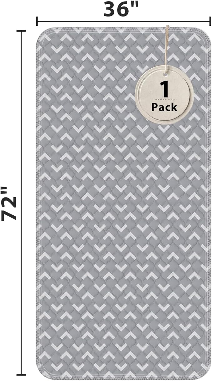 Non-Slip Bed Pads for Incontinence Washable (36" x 72"|1 Pack), Waterproof Bed Pads, Bed Wetting Pads for Bed, Sofa, Floor, Resuable Underpads for Adults, Seniors, Pet - Image 2