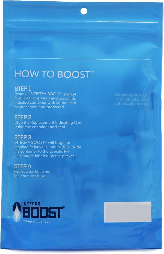 Integra Boost 62% RH Level - 8 Gram Size - Two-Way Humidity Control Pack - Includes Replacement Indicator Cards - Food Storage & Herbs Moisture Balancer for Up to 1oz (Pack of 6) - Image 4