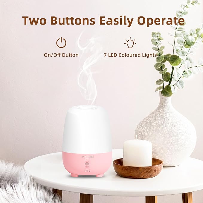 Cordless Essential Oil Diffuser 150ML, Rechargeable Battery, 7H Runtime, 7 LED Lights, Mini Portable Aromatherapy Diffuser for Home, Office, Bathroom, Travel - Image 6