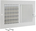 EZ-FLO 10 x 6 Inch (Duct Opening) Air Vent Cover for Wall or Ceiling, Two-Way Ventilation Register, Solid Steel HVAC Register Cover, White, 61610 by EZ-FLO