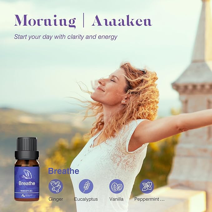 ASAKUKI Essential Oils for Diffuser – 6 Mood Essential Oil Blends (Breathe, Uplift, Sensual, Balance, Unwind, Rest) for Morning to Night Rituals, Home & Daily Use - Image 3