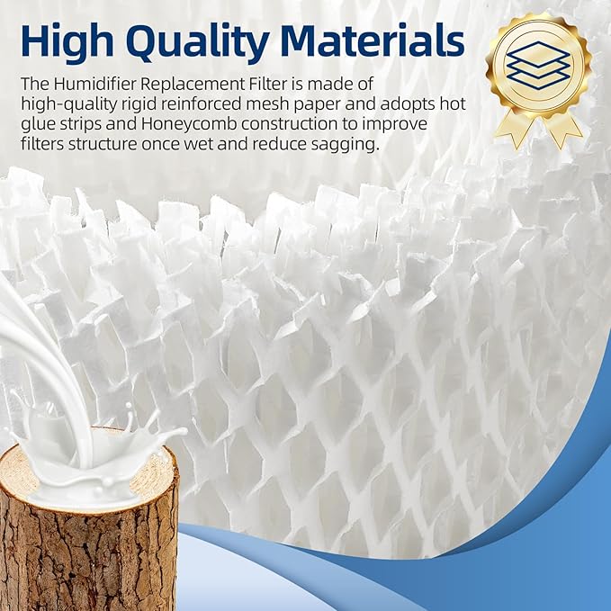 DerBlue 6 Pack Humidifier Replacement Filter Compatible with Canopy Bedside Humidifier and Nursery Humidifier,Wood Pulp & Paper Filter - Image 4