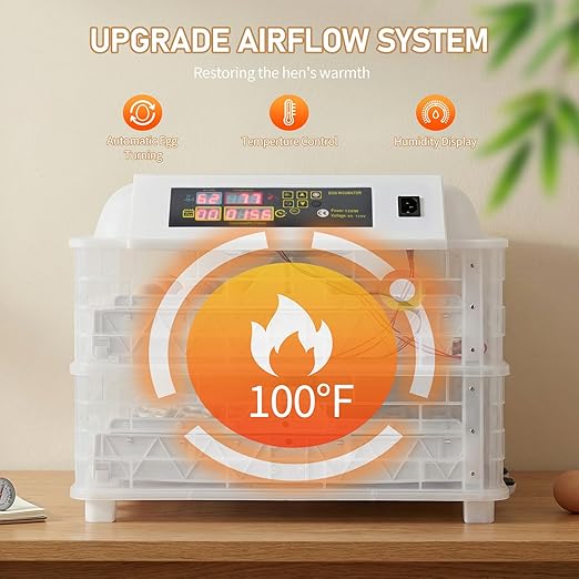 Winado Incubators for Hatching Eggs, 96 Egg Incubator with Automatic Egg Turning & Temperature Control, Egg Candler, and Day Counter for Chicken, Duck, and Quail Eggs Hatching - Image 5