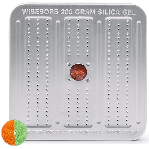 200 Gram Gun Safe Dehumidifier, Reusable Silica Gel Dehumidifier, Indicating Silica Gel Desiccant Canister (Orange to Green) by Wisesorb