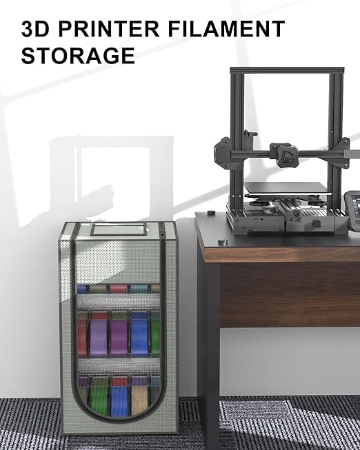 3D Printer Filament Storage Rack with Oxford Leather Cover, 3-Tier Moisture-Proof 3D Filament Storage Box, Bracket Can be Adjusted to Accommodate Various 3D Filament - Image 2