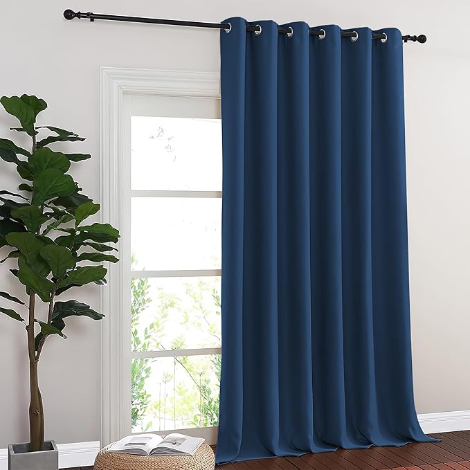 NICETOWN Blackout Curtains - Privacy Thermal Efficiency Backdrop Curtains for Bedroom Room Divider Living Room Patio Sliding Glass Door, Wide 80 x Long 144 inch, Moroccan Blue, 1 Panel - Image 7