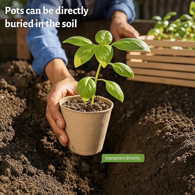 120 Packs 3.15 Inch Peat Pots, Biodegradable Pots for Seedlings with Drainage Holes, Herb Seed Starter - Image 5