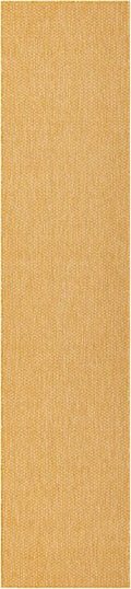 Unique Loom Collection Casual Transitional Solid Heathered Indoor/Outdoor Flatweave Area Rug (2' 7" x 12' Runner, Corn Harvest Yellow) by UniqueLoom