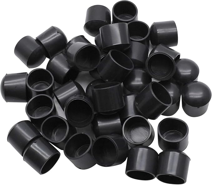 40Pcs Chair Leg Tips, 5/8 Inch Non-Slip Rubber Furniture Leg Caps Black Round Table Feet Covers Floor Protectors (16mm) by Bonsicoky