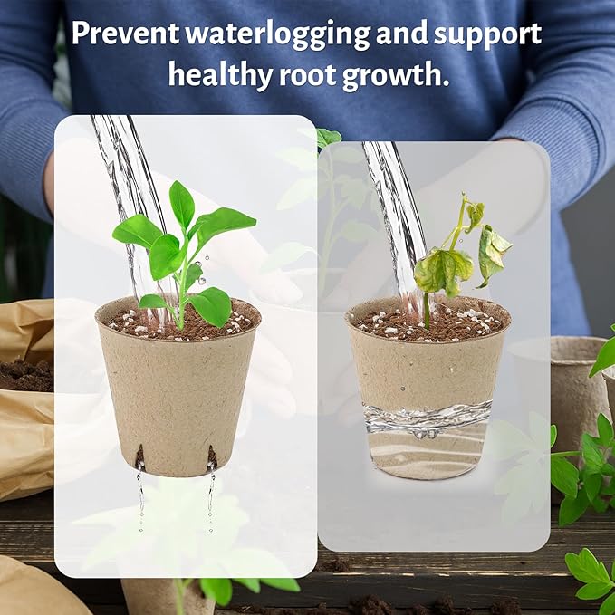 120 Packs 3.15 Inch Peat Pots, Biodegradable Pots for Seedlings with Drainage Holes, Herb Seed Starter - Image 6