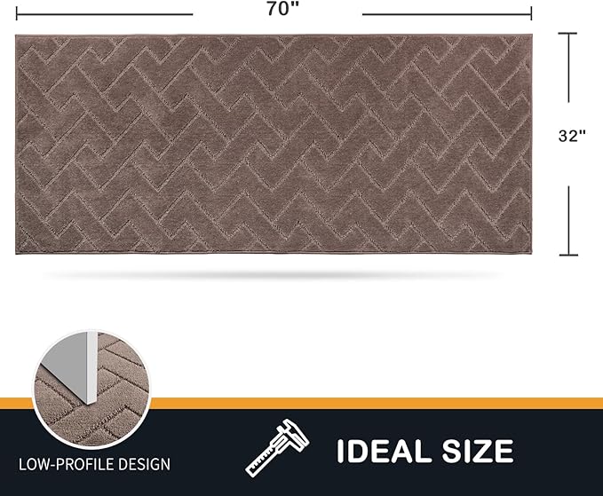PURRUGS Dirt Trapping Door Mat 32" x 70", Non-Slip Machine Washable Entry Rug, Dog Doormat, Indoor Front Door Mat, Super Absorbent Entryway Rug for Muddy Shoes & Paws, Grayish Brown - Image 2