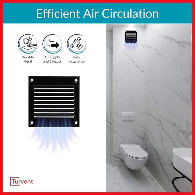 2x2 Vent Cover (Duct Opening) - Black HVAC Return Air Grille for Wall and Ceiling - Metal AC Vent Cover with Mesh - Rectangular Ventilation Register - External Dimensions: 3.94" W x 3.94" H - Image 2