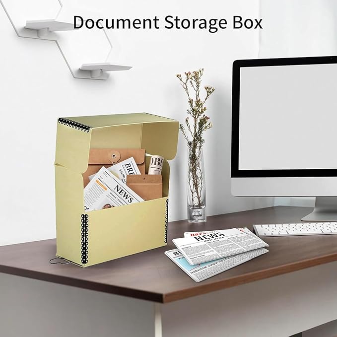 Lineco Archival Document Storage Box with Metal Edge, Acid-Free Tan Boxboard, Organize and Store Files, Prints, Photos, Letter-Sized Case 12.5" x 10.5" x 5" Wide - Image 6