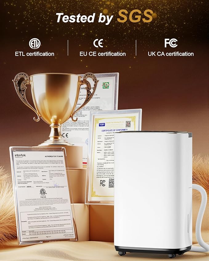 4800 Sq. Ft. Dehumidifier for Basement, 50 Pint Quiet Dehumidifiers for Home with Drain Hose, Smart Humidity Control, 24H Timer & Child Lock, Ideal for Large Rooms, Bathroom, Bedroom, Garage - Image 8