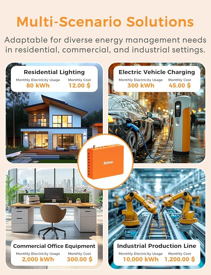 Smart Home Energy Monitor Supports Home Assistant, Real-Time Accurate Energy Consumption Tracking, Electricity Usage Monitor with 16x60A Circuit Sensor, 36-Month History, Solar Metering, ETL Certified - Image 9
