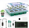 joyhalo 12 Cell Seed Starter Kit with Grow Light and Graphene Heating Mat, Reusable Seed Starter Tray with Higher 4.7”Humidity Domes and Large Clear Silicone Base Nursery Pots by Joyhalo