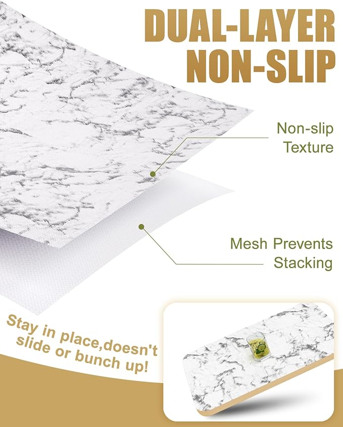 Shelf Liners for Kitchen Cabinets Non-Adhesive, Non-Slip Thickened Shelf Paper Waterproof Washable for Drawer Dresser Pantry Shelve Bathroom Protector Liner - Image 2