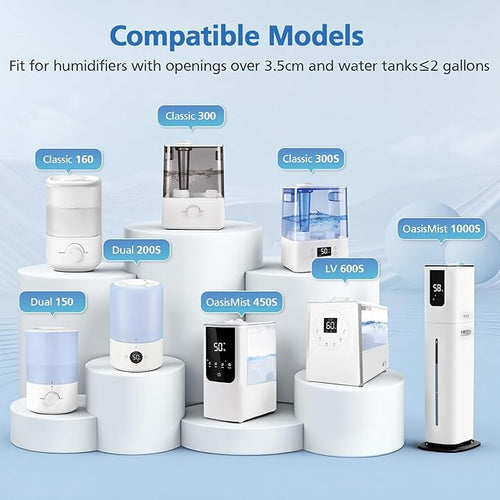 10 Pack Humidifier Demineralization Cartridge Compatible with LEVOIT Top Fill Humidifiers, Classic 160, LV600S, OasisMist 450S, OasisMist 1000S, Calcium and Magnesium Ion Softening, White - Image 2