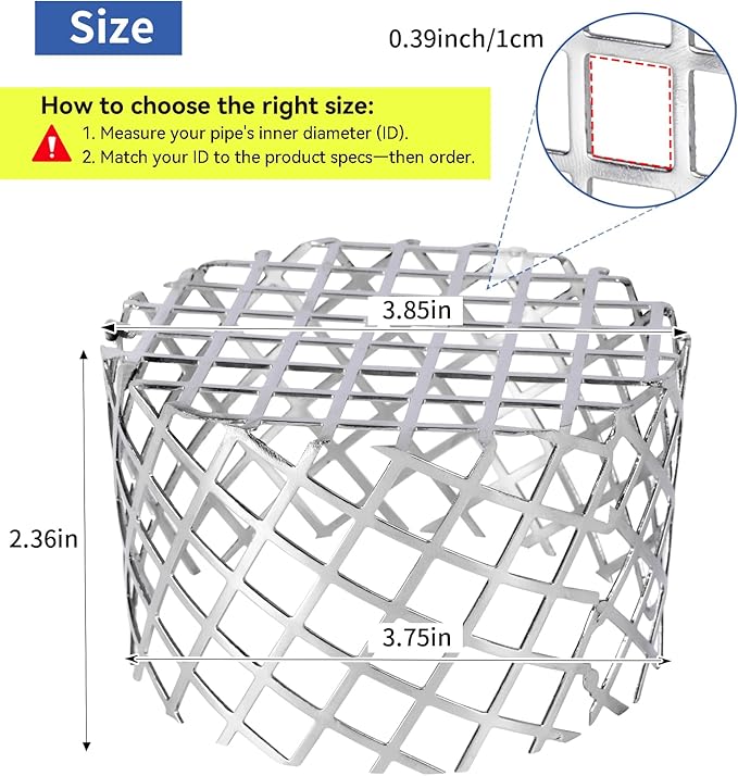 4" PVC Termination Vent Mesh Cap, 304 Stainless Steel Dryer Vent Screen Outdoor, PVC Roof Vent Cap, High Airflow Built-in Grill, 3.75" to 3.85" Conical Net, for 4in Dryer Vent Hose, Exhaust Vent Mesh - Image 3