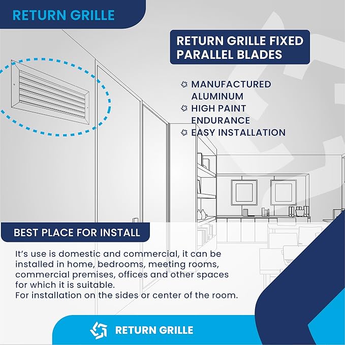 36x6 Inch (Duct Opening) Air Return Vent Cover Decorative – Premium Aluminum AC Vent Cover for Ceiling & Wall, Rustproof Grille, Ideal for Home HVAC Grille, Durable & Easy to Install by ACLAMINAIRE - Image 7