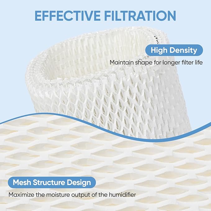 4 Pack WF2 Humidifier Wick Filter Replacement for Vicks Kaz V3500N V3700 V3100 V3900 Sunbeam 1118 1119 Series for Honeywell HCM-300T HCM-315T HCM-350 WA-8D Enviracaire ECM-500 Humidifier WF2 & PWF2 - Image 3