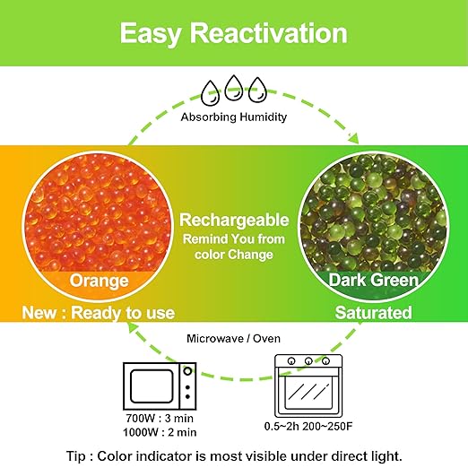 50-Pack 10g Silica Gel Desiccant Packs – Premium Rechargeable Moisture Absorbers with Color Indicator for Tool Boxes, Ammo Cans, Camera Gear & Clothing Storage - Image 3