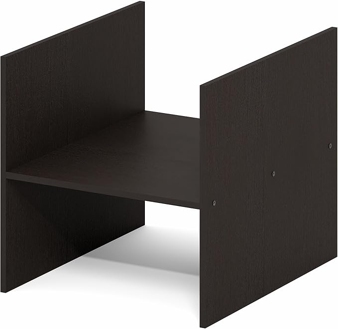 Furinno Cubicle Cube Insert, H-Shelf Cube Organizer, 2-Tier Shelf Accessory, Fits into Furinno Triple Thick Cubes, IKEA Kallax, for Organizers and Storage, Black Dark Oak - Image 10