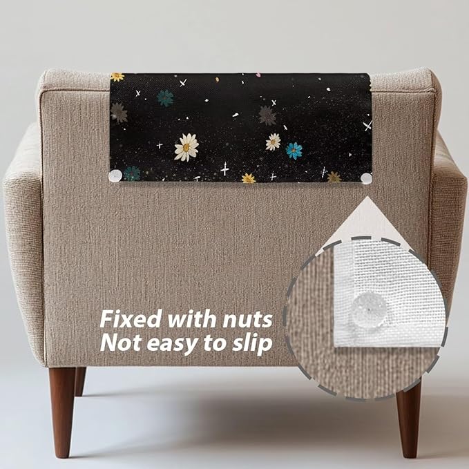 Hippie Flower Recliner Chair Cover Sofa Back Cover Washable Furniture Protector Cover Pet Scratch Resistant Headrest Covers Home Decorations for Sofa Chair Couch - Image 6