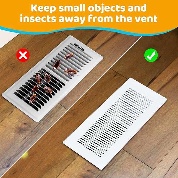 Orzbow Baby Proofing Soft Silicone Vent Cover for Home Wall/Ceiling/Floor Register of Width 5.3" to 5.9", Length 11.3" to 11.9", Child Proof Floor Air Vent Deflector Cover, Easy Install, White, 2 Pack - Image 5