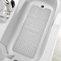 ZHICHENG Bath Tub and Shower Mats, Non-Slip 39 x 16 Inch Extra Long Bath Mat, Machine Washable Bathtub Mat with Drain Holes, Suction Cups for Bathroom (Grey) by Unknown