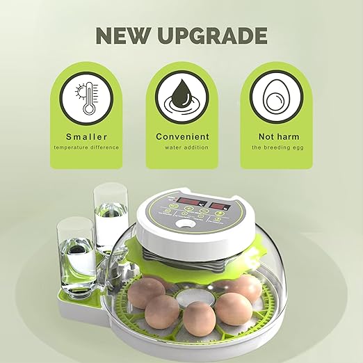 ME JO Egg Incubator for Hatching Eggs with Automatic Egg Turning & Humidity Control – Dual Power Supply Chicken Egg Incubator, Quail, Duck, Reptile Hatchery, Small Digital Smart Incubator (18 Eggs) - Image 2